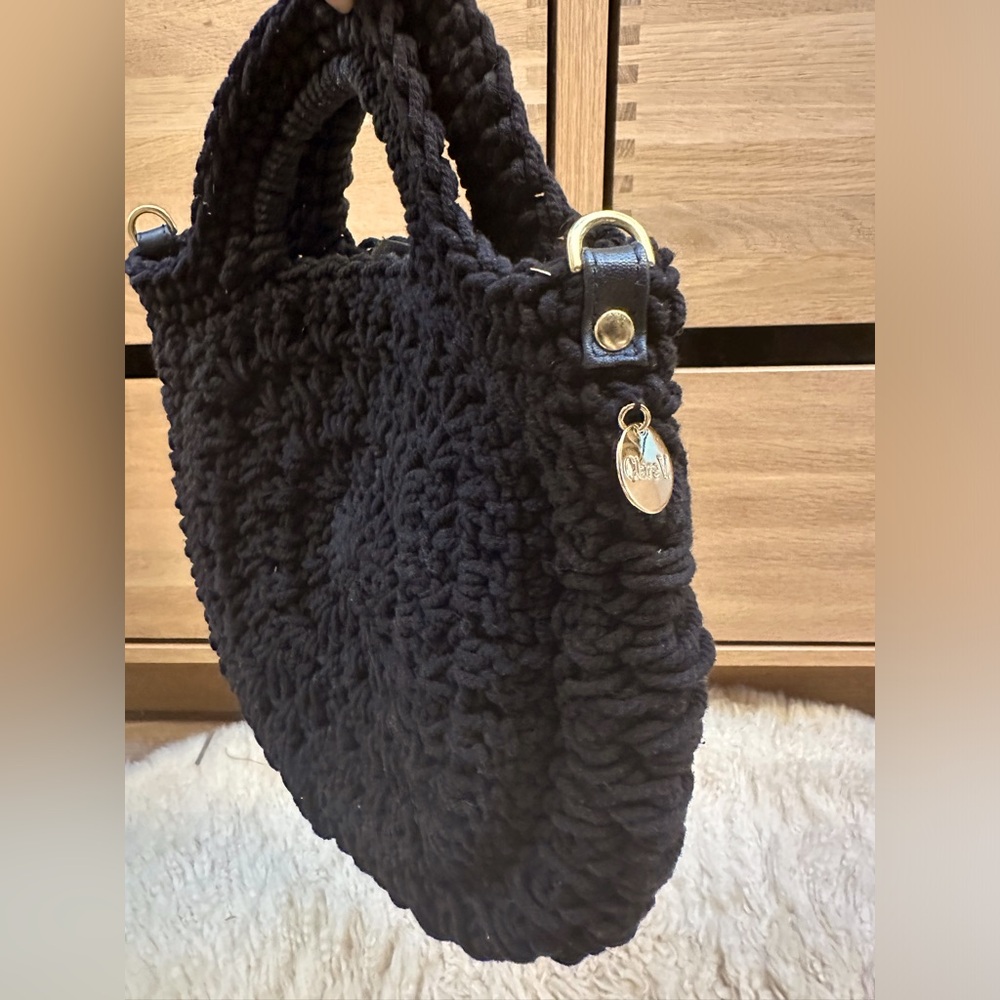 Clare Vivier crochet black hand bag